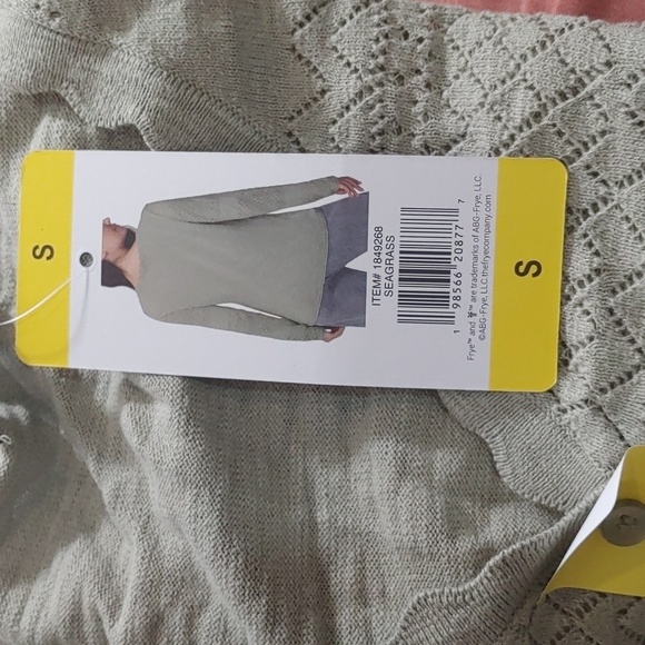 New Frye Women's Pointelle green Cardigan lightweight 100% cotton - Picture 6 of 7